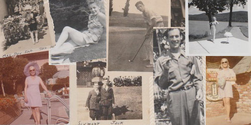 [Collage of old family photos.]